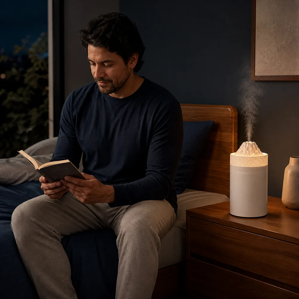 evening with Eyereviver humidifier