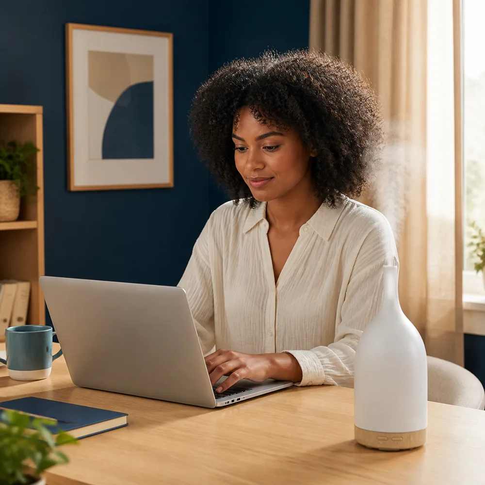 home office with Eyereviver humidifier